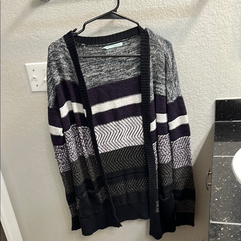 Striped Black and Gray Women's Sweater